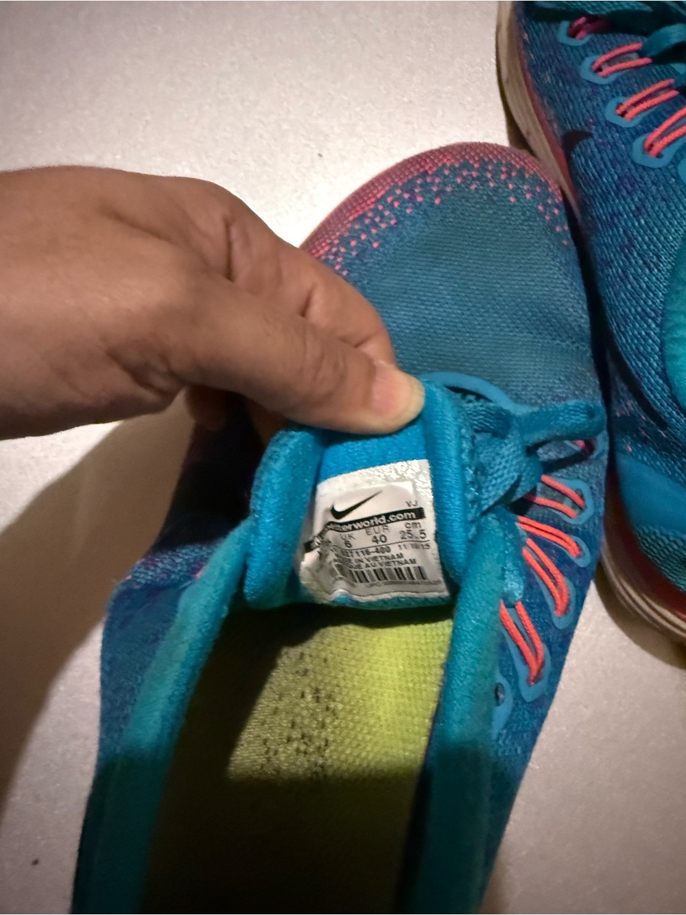 Nike Teal and Pink Women's Running Sneakers